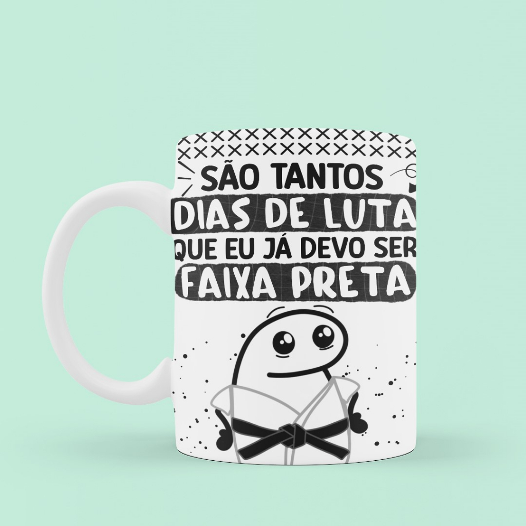 Caneca Florks Meme Nunca Foi Sorte Sempre Foi Passando Raiva