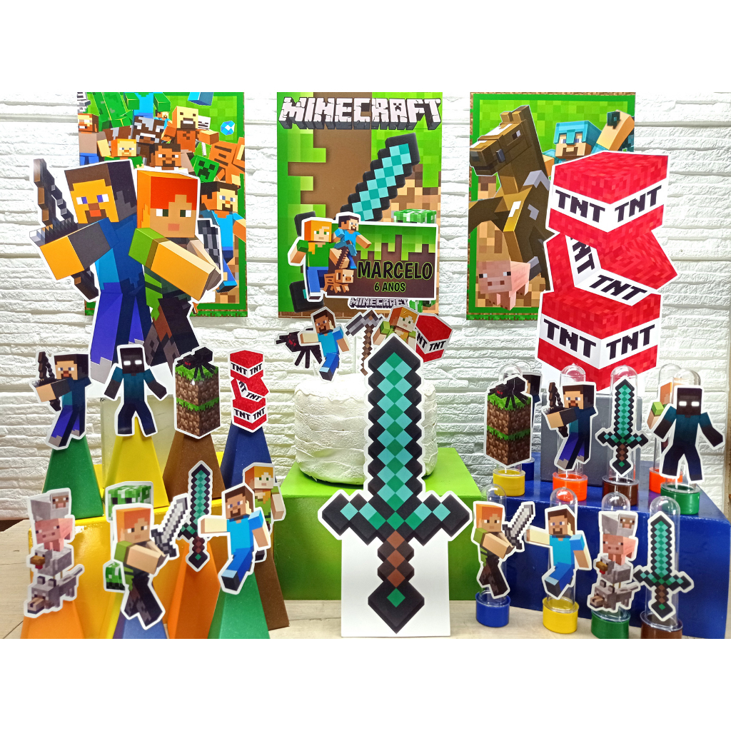 Kit Festa Pronta Minecraft -*Completo* Pronta Entrega | Shopee Brasil