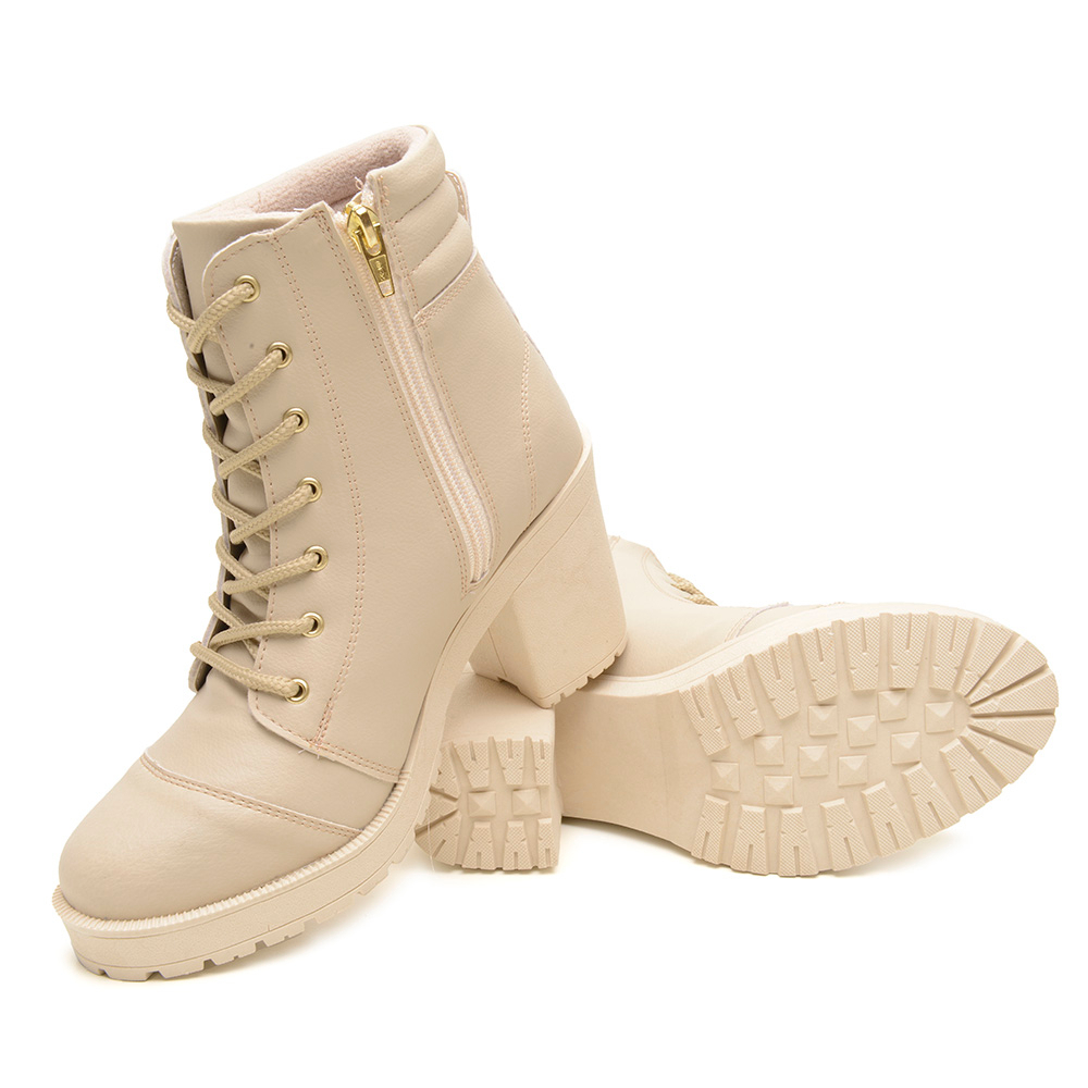 Bota coturno hot sale bege