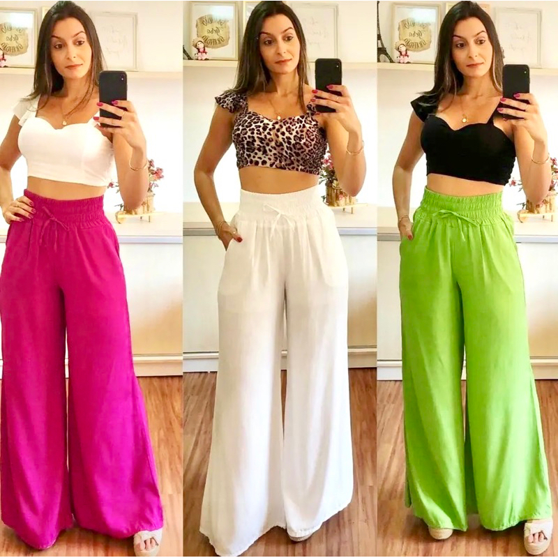 Calça de best sale pano da moda