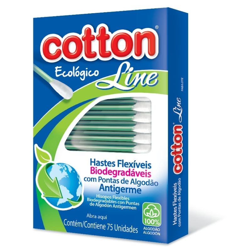 Cotonetes Flexíveis 75 Unidades - Cotton Line - Material Médico