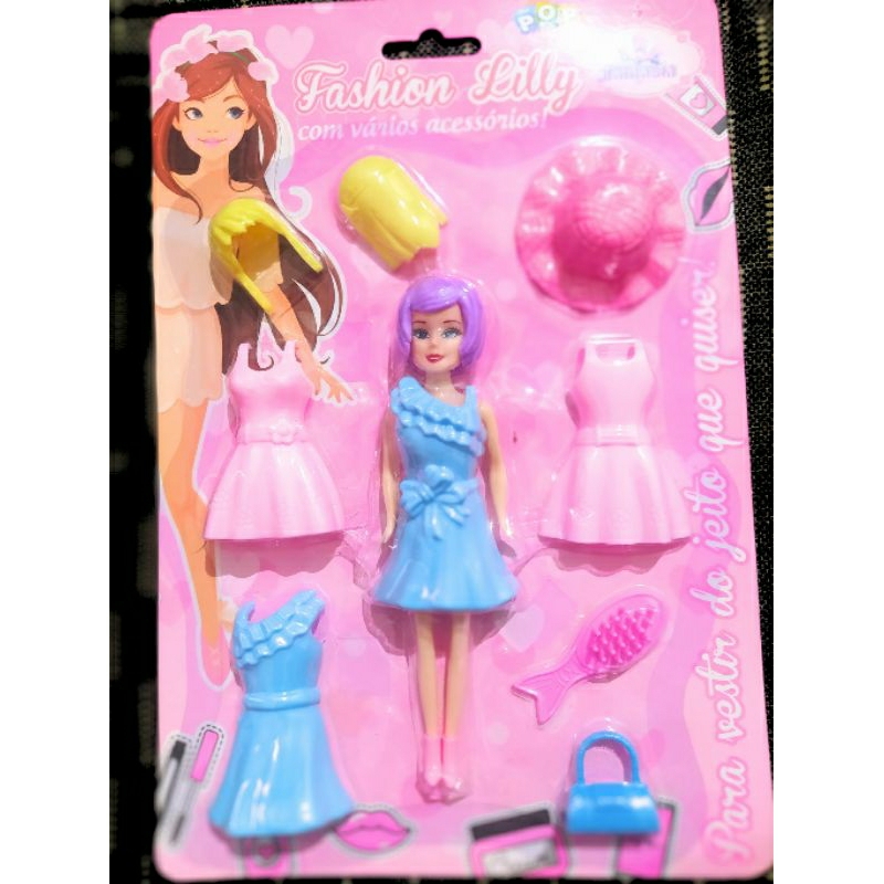 Boneca Troca de Roupa com Acessórios - Boneca Troca de Roupa com Acessórios  - CALANI