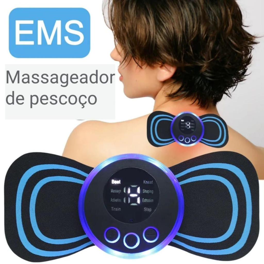 MINI MASSAGEADOR MUSCULAR PORTÁTIL ELÉTRICO DOR PESCOÇO COLUNA