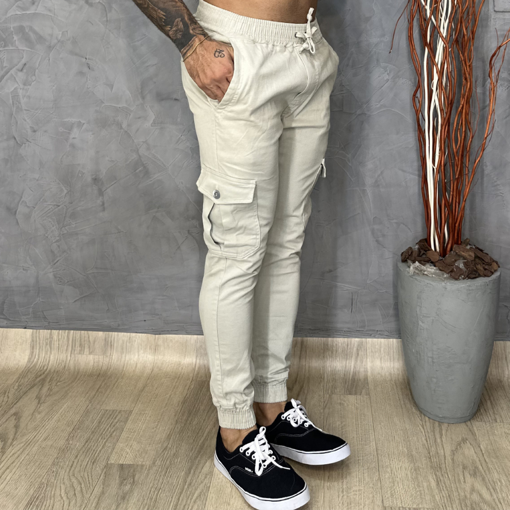 Urban Zone Jeans Kit 3 Calças Sarja Masculina Esporte Fino Estilo