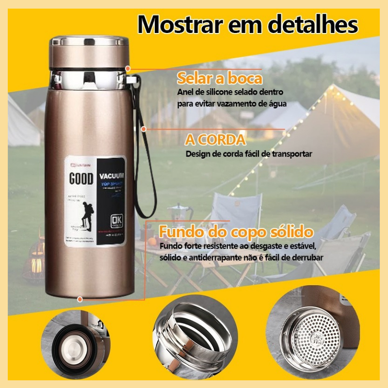 Pgy 600ml 20oz copo térmico garrafa térmica de aço inoxidável para