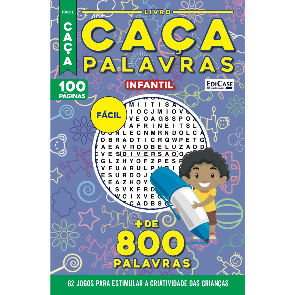 Livro Caça-Palavras Infantil 38: Nível Fácil - 82 jogos para as crianças se  divertirem e aprenderem novas palavras.