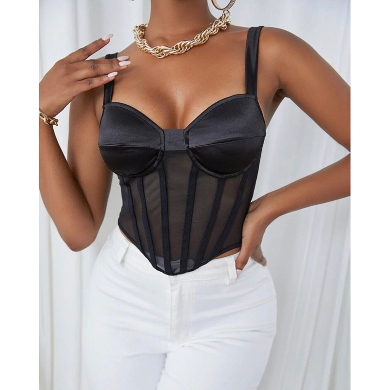 Corset preto  Shopee Brasil