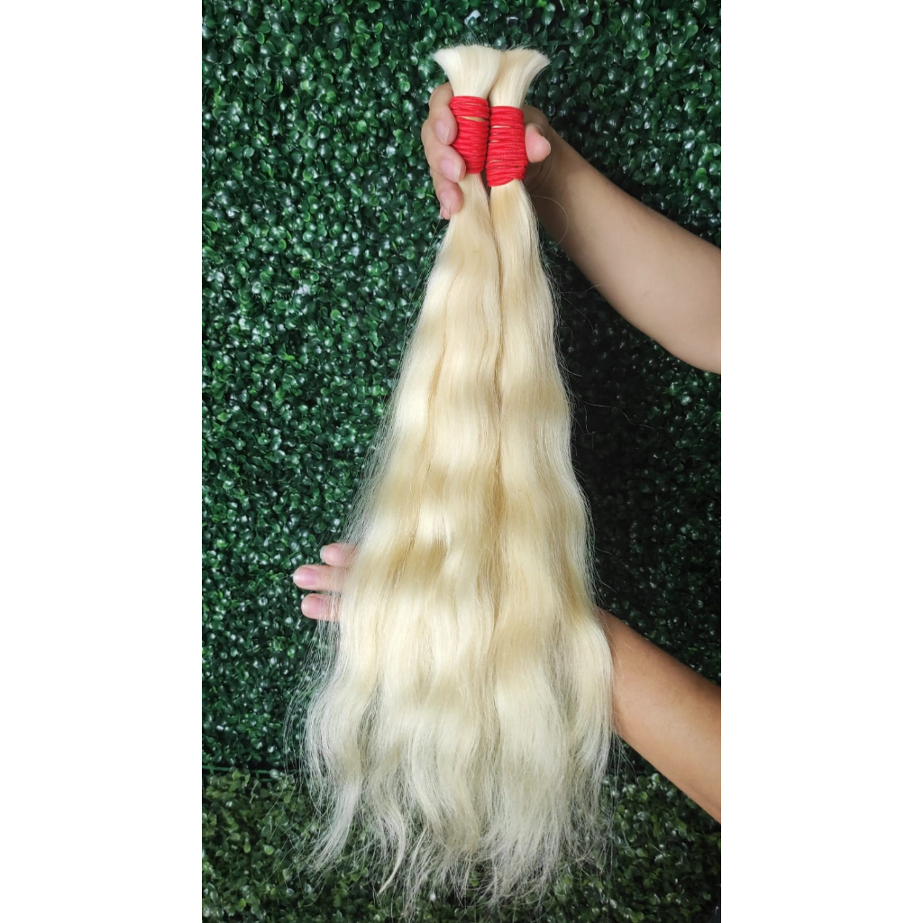 Cabelo Humano Vietnamita Loiro Mesclado 55cm-100g Mega Hair