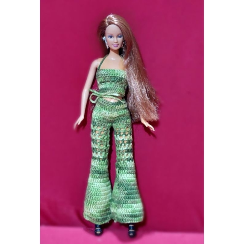 Pantalon  Roupas de crochê para bonecas, Roupas barbie de crochê, Vestido  de crochê