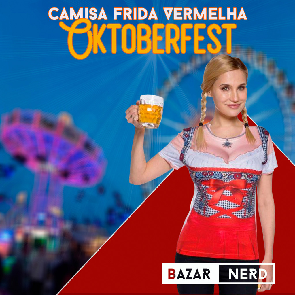 Camiseta Feminina Fantasia Oktoberfest Frida Vermelha | Shopee Brasil