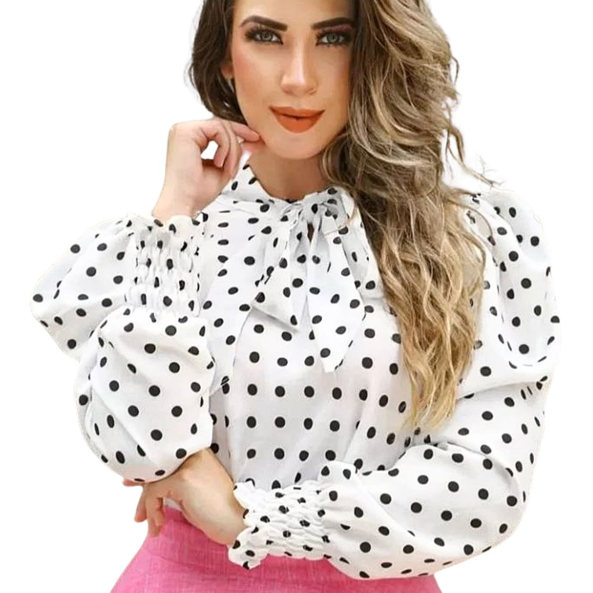 Blusa Feminina Social Com Renda e Pérola Moda Evangélica