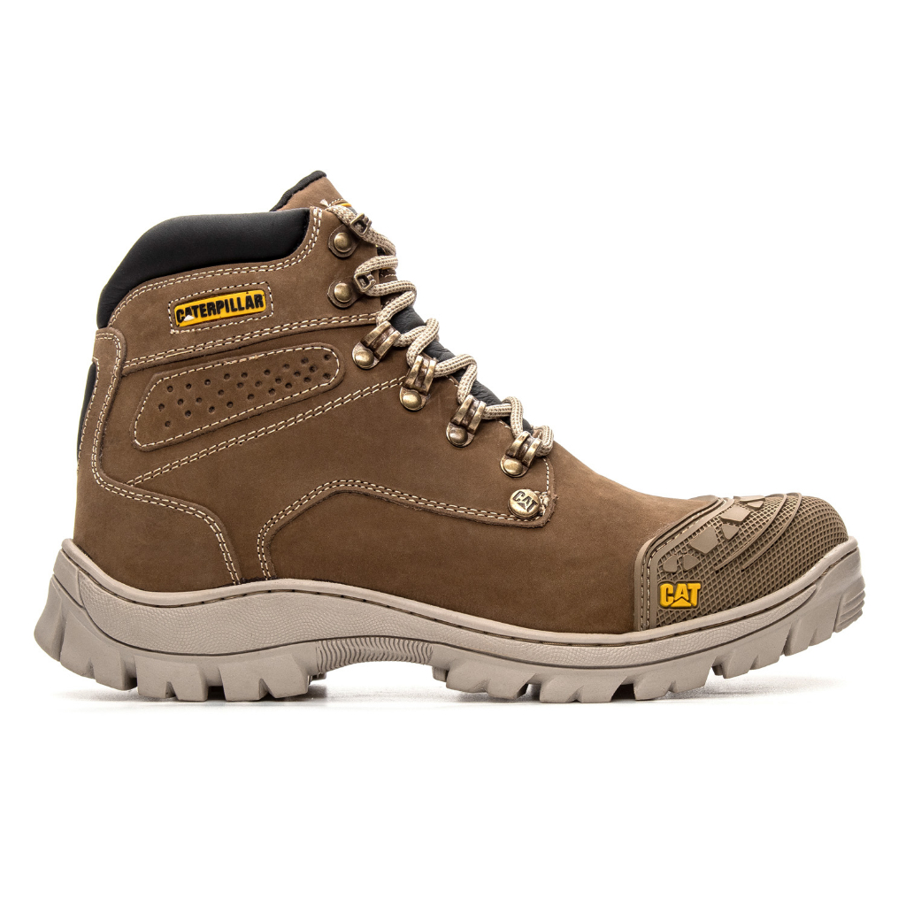 Bota Caterpillar de Couro Coturno Masculino Ref. 2190 Cor Castor