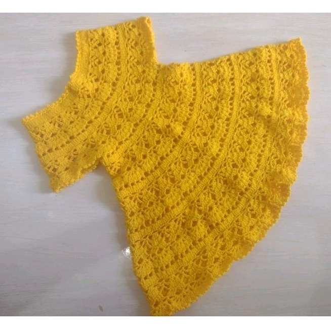 Vestido de croche amarelo sales infantil