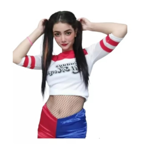 Fantasia Harlequin Adulta com Camiseta Shorts e Cinto - Extra Festas