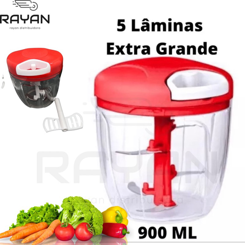 Vegetable Processor, Manual Food Chopper, 900ml/30oz Portable