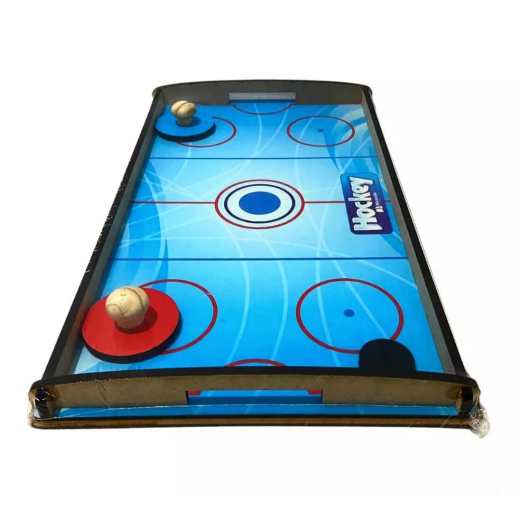 Mini Mesa Hockey Brinquedo Róquei Madeira Jogo de Tabuleiro Infantil