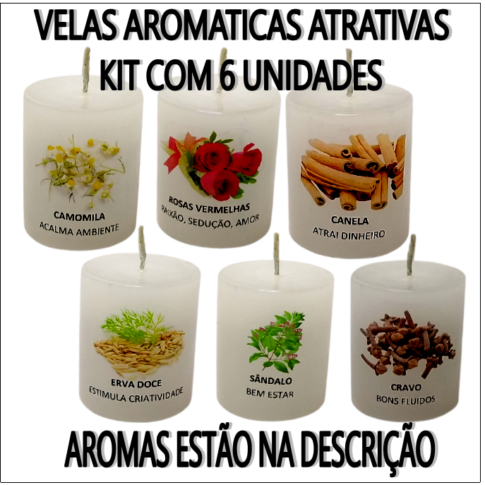 Kit Ritual de velas, 3 velas aromáticas