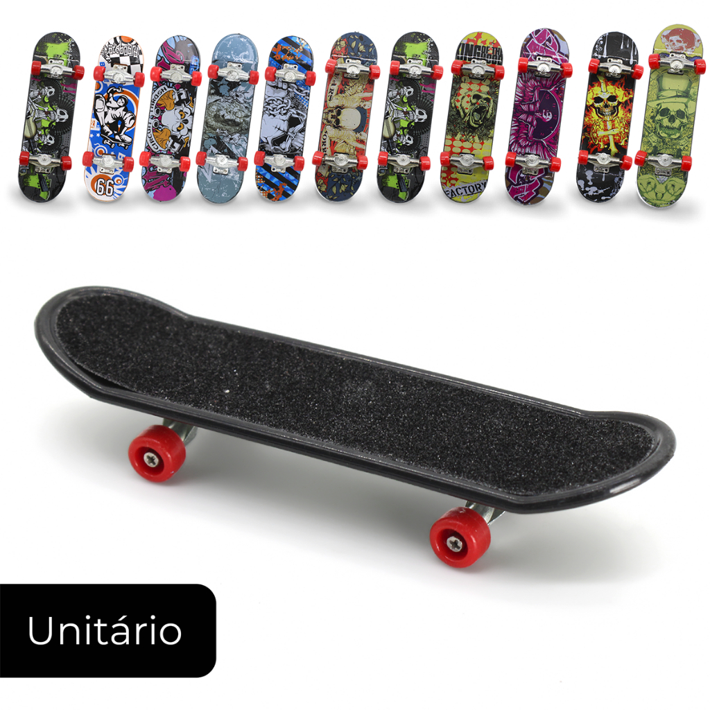 Kit 10 Skate Dedo Profissional C/ Lixa Rolamento Fingerboard