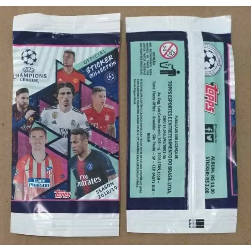 Kit com Álbum de Figurinhas Oficial Topps + 20 Envelopes - UEFA