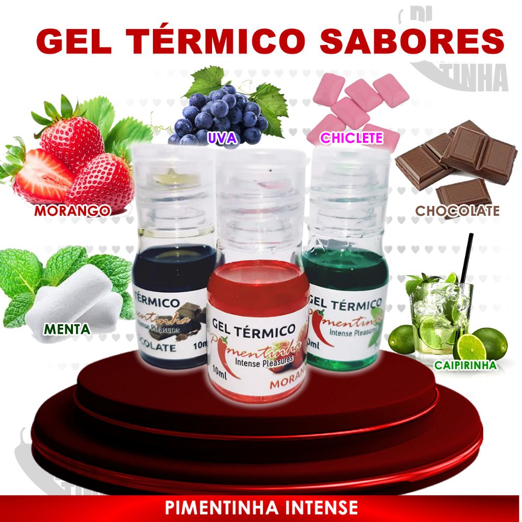 Gel Térmico Beijável Comestível Lubrificante Intimo Sexo Oral 10ml  Pimentinha Intense SexShop Fantasia | Shopee Brasil