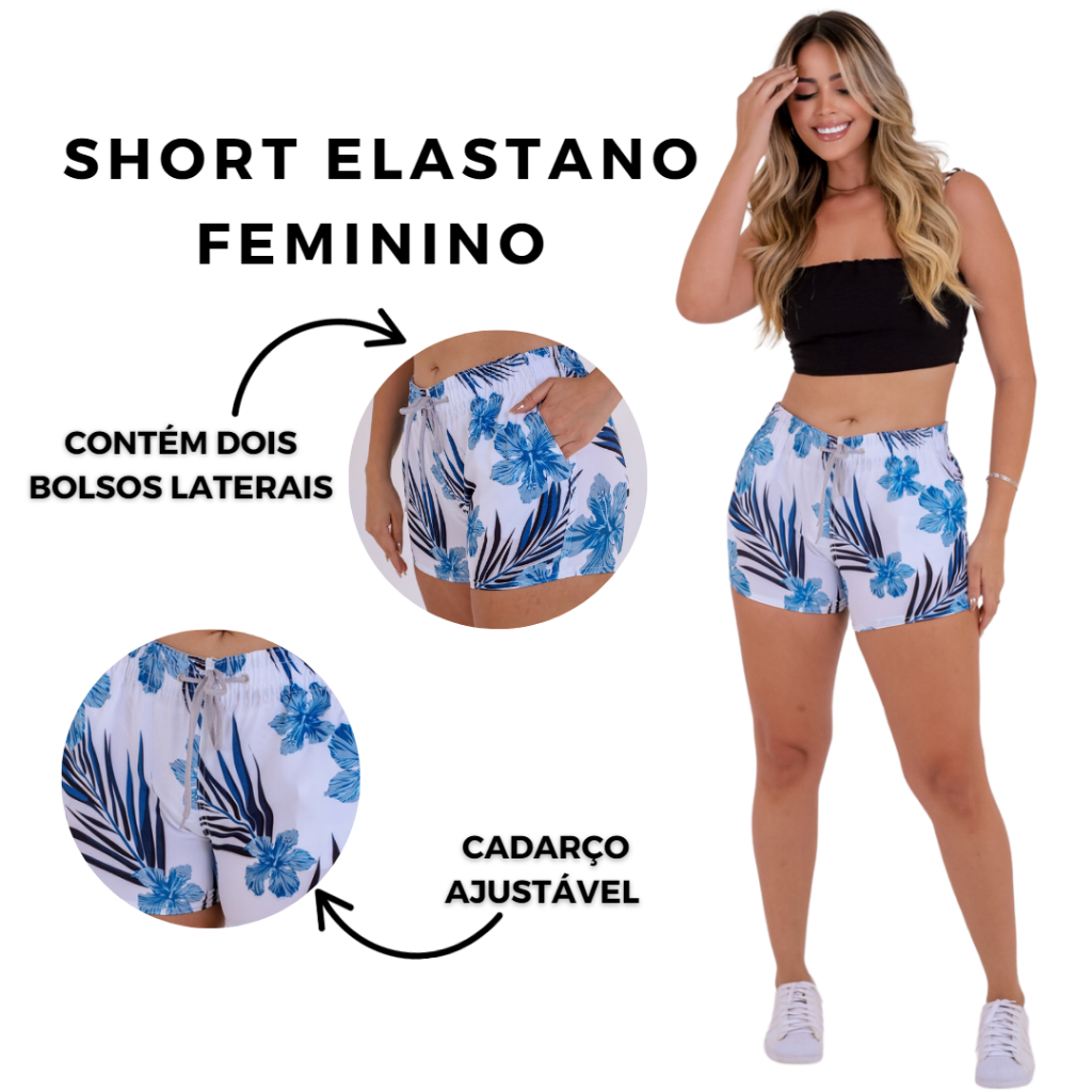 Shorts De Banho Femininos 6r Cross Sling De Cintura Alta