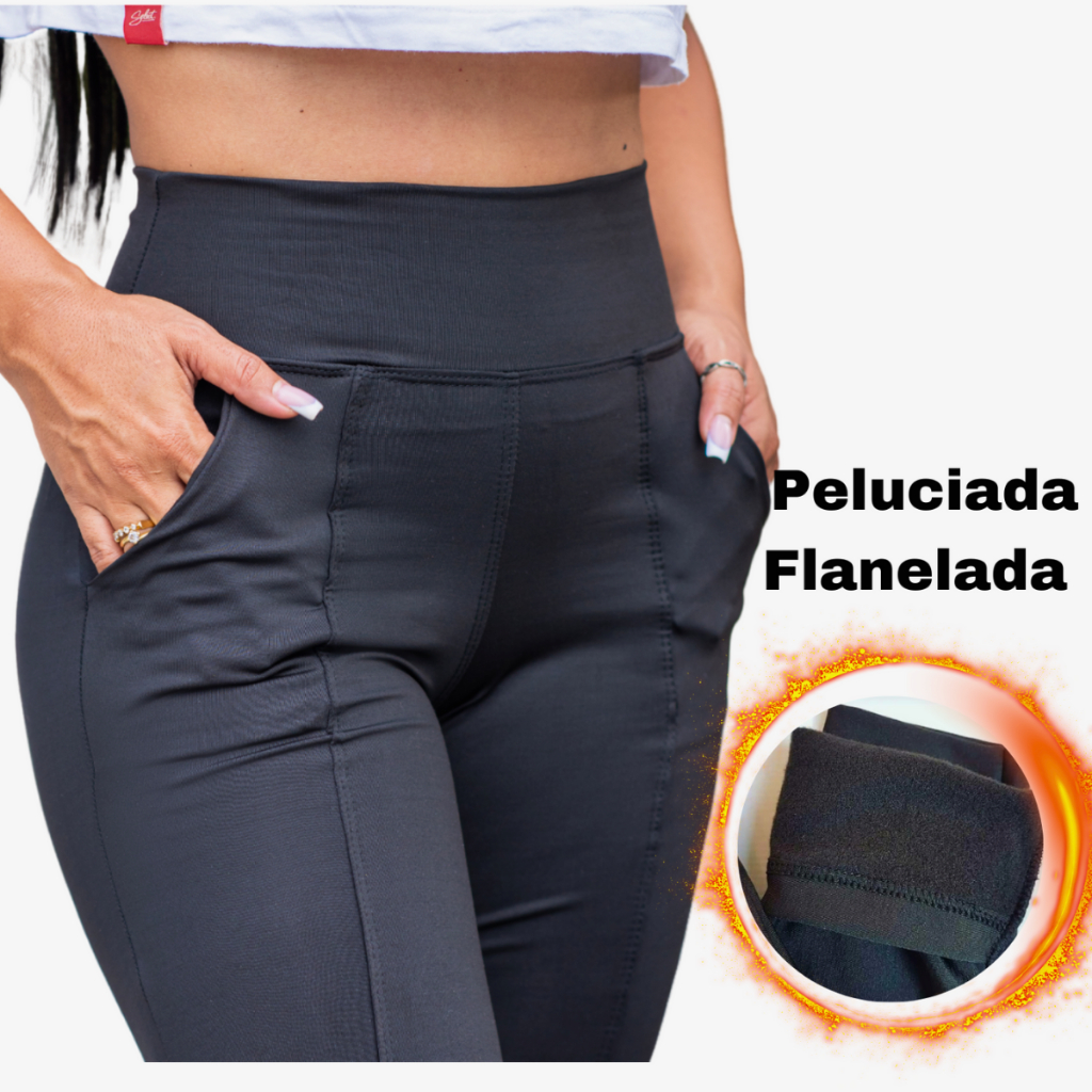Legging Peluciada Feminina- Térmica Flanelada Colorida