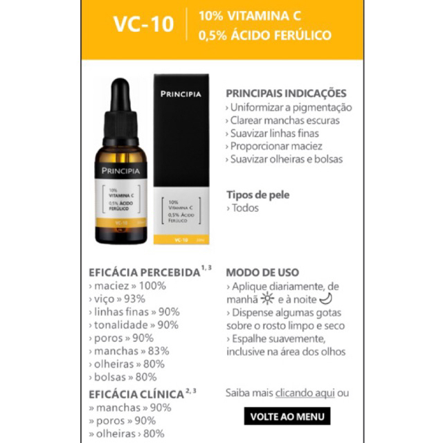 VC-10 - Sérum 10% vitamina C / 0,5% ácido ferúlico - PRINCIPIA