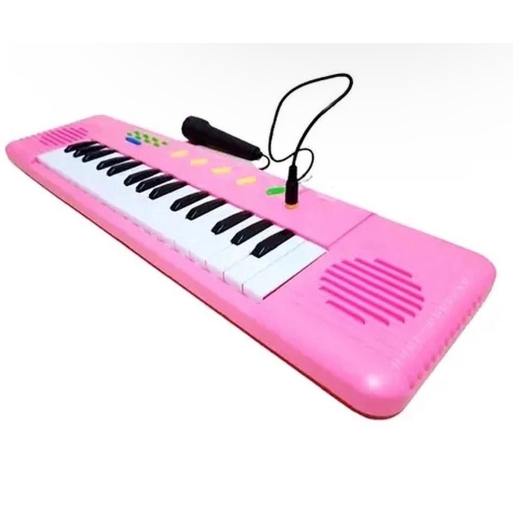 Teclado Piano Microfone Rosa menina Brinquedo musical Infantil