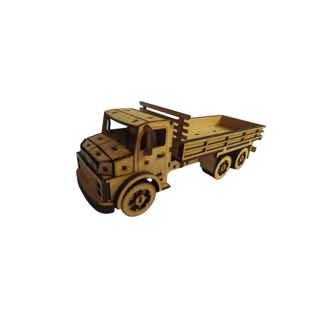 Caminhao scania quebra cuca 3d miniatura em mdf