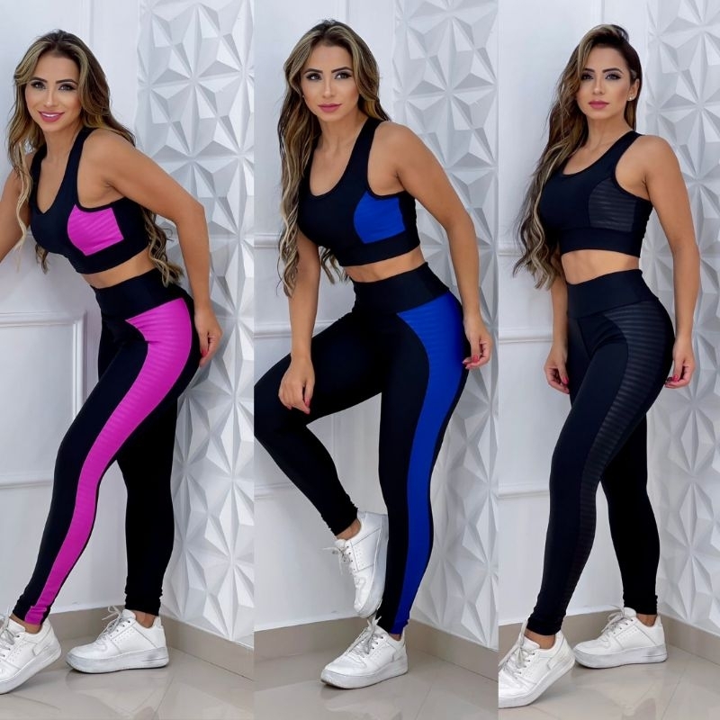 CALÇA PARA ACADEMIA FEMININA MODA FITNESS CÓS ALTO AZUL