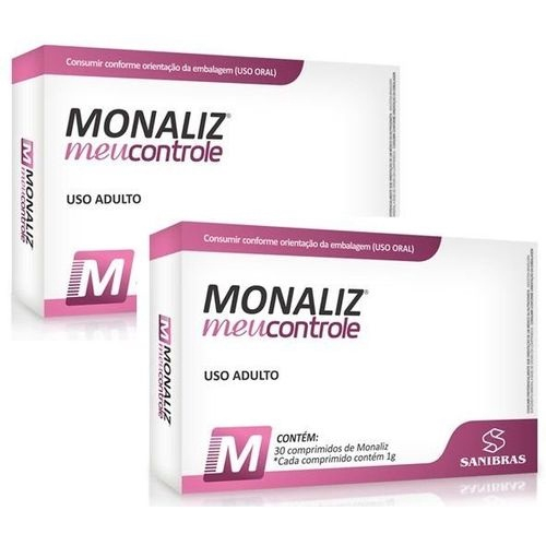Kit 5X Monaliz Meu Controle 5X 30 Comprimidos Sanibrás - Sem Sabor