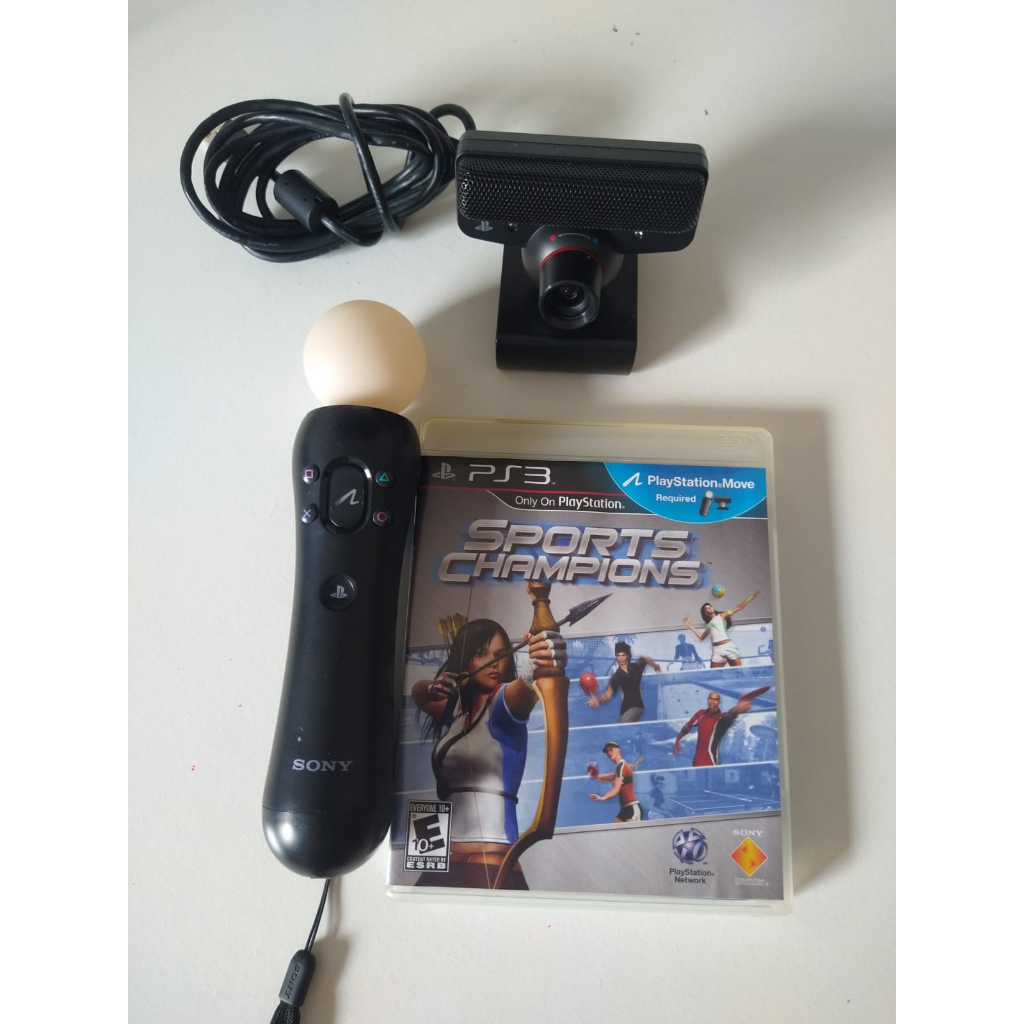 Kit PS Move - Bastão + Câmera + Jogo Sports Champions