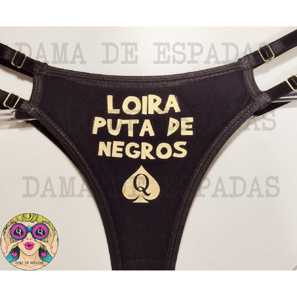 Calcinha fetiche Hotwife, Cuckold tamanho único com regulador duplo preta  com dourado. | Shopee Brasil