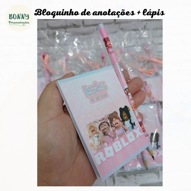 Kit Festa 32 Lembrancinhas Personalizadas Roblox Rosa