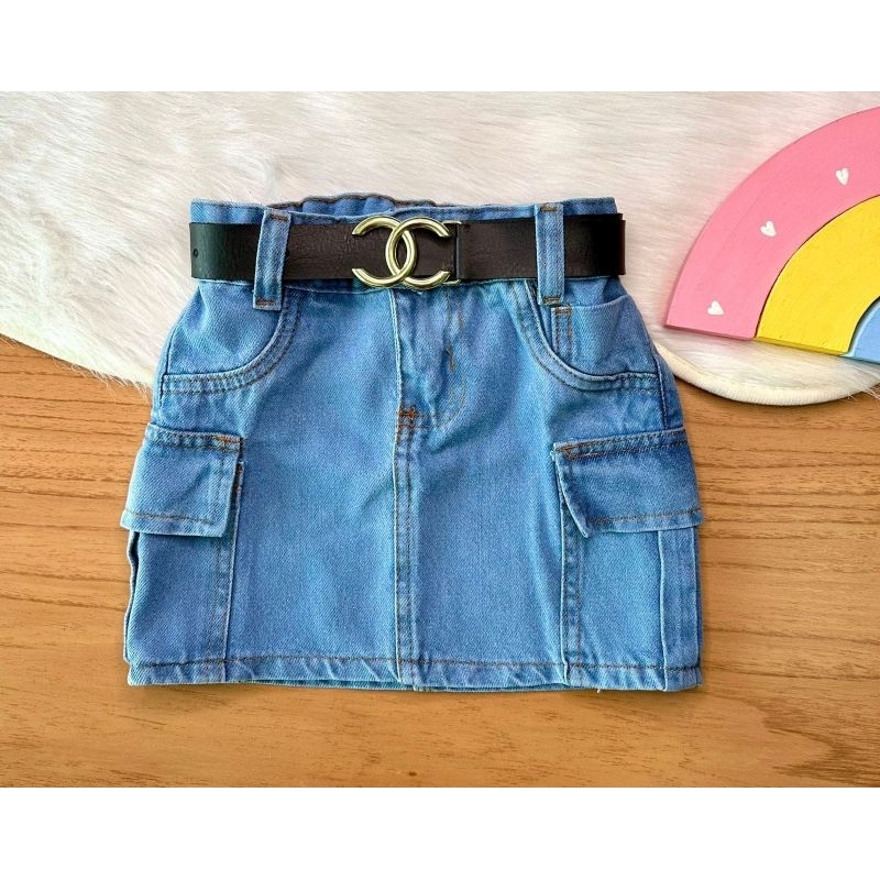 Saia best sale infantil jeans