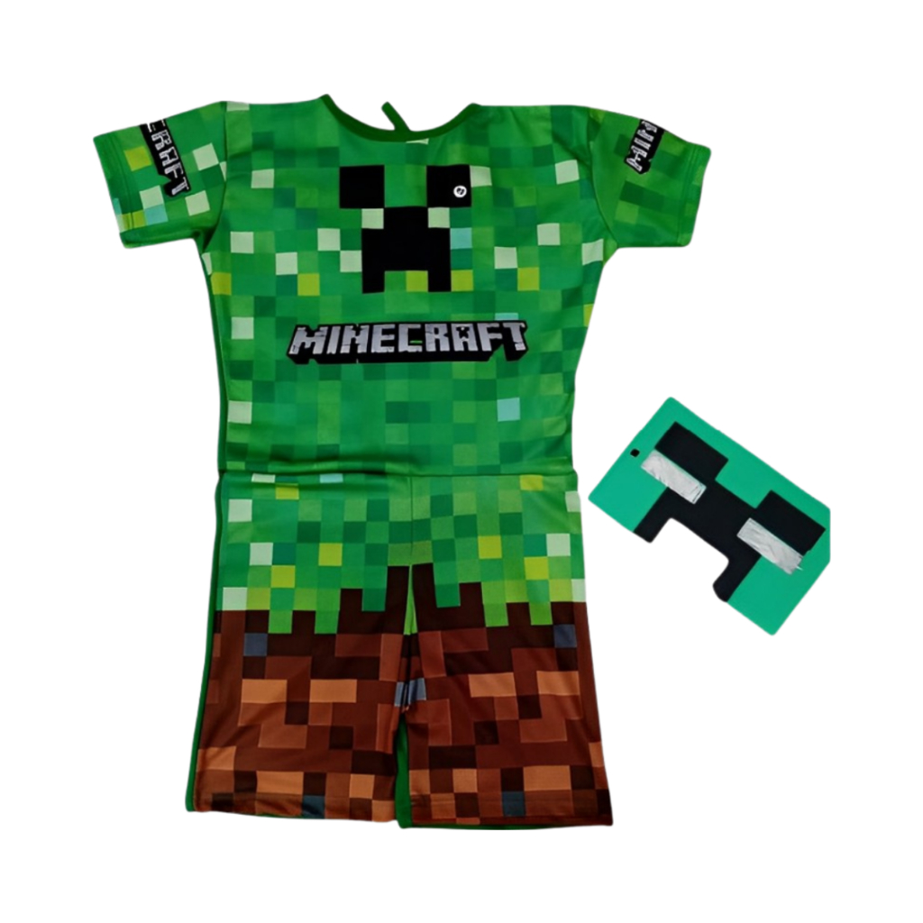 Fantasia Infantil Minecraft Roupa Steve Meninos