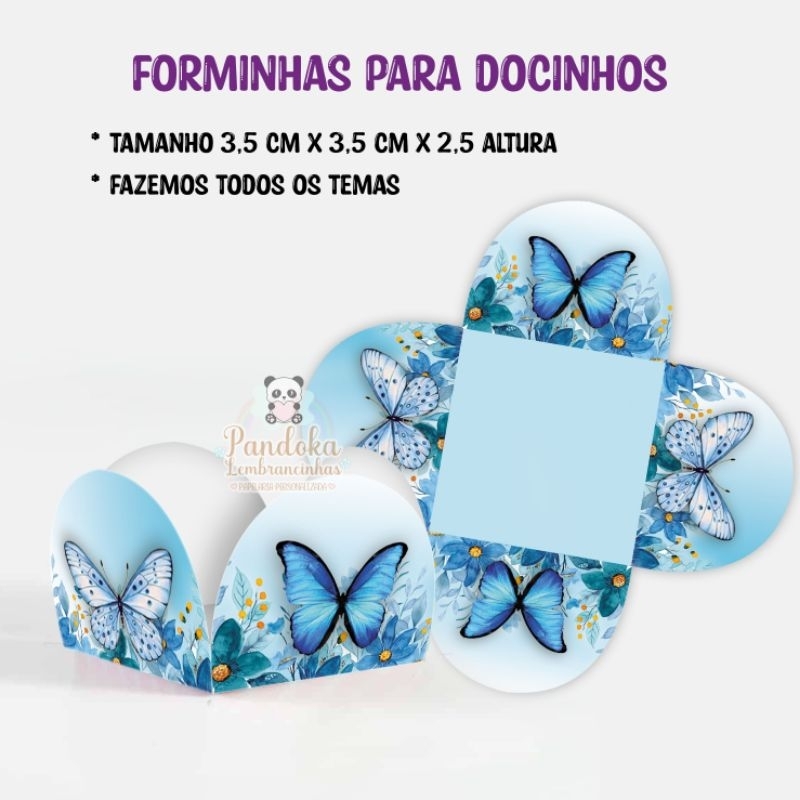 Áurea Doces e Mimos on Instagram: “Flores e Borboletas em azul