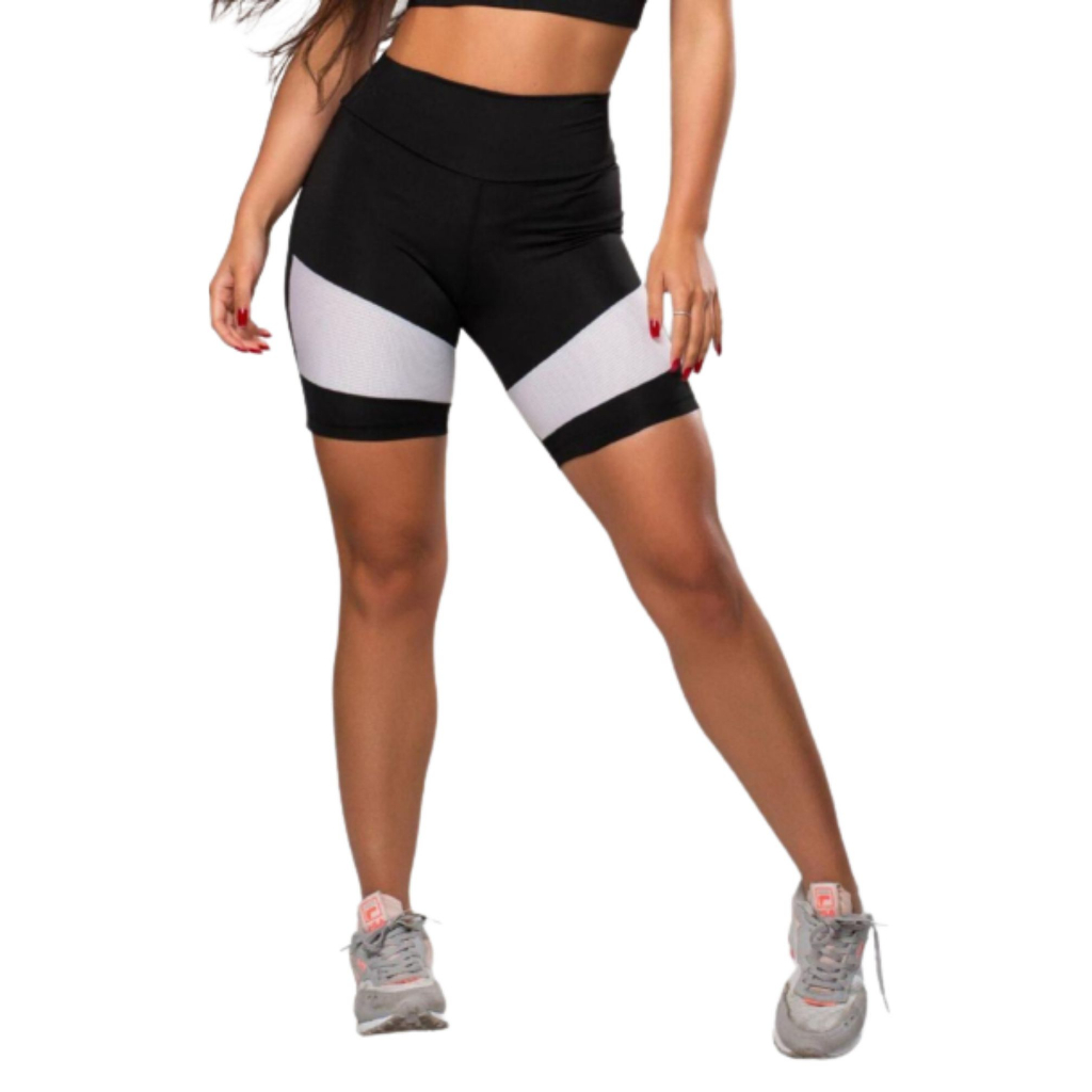 Calça Legging Fitness Feminina com Recortes em Tela