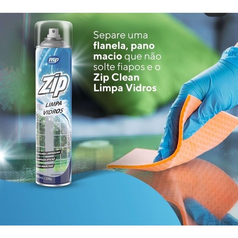 Limpa Vidros Spray Zip Clean 400ml Mundial Prime