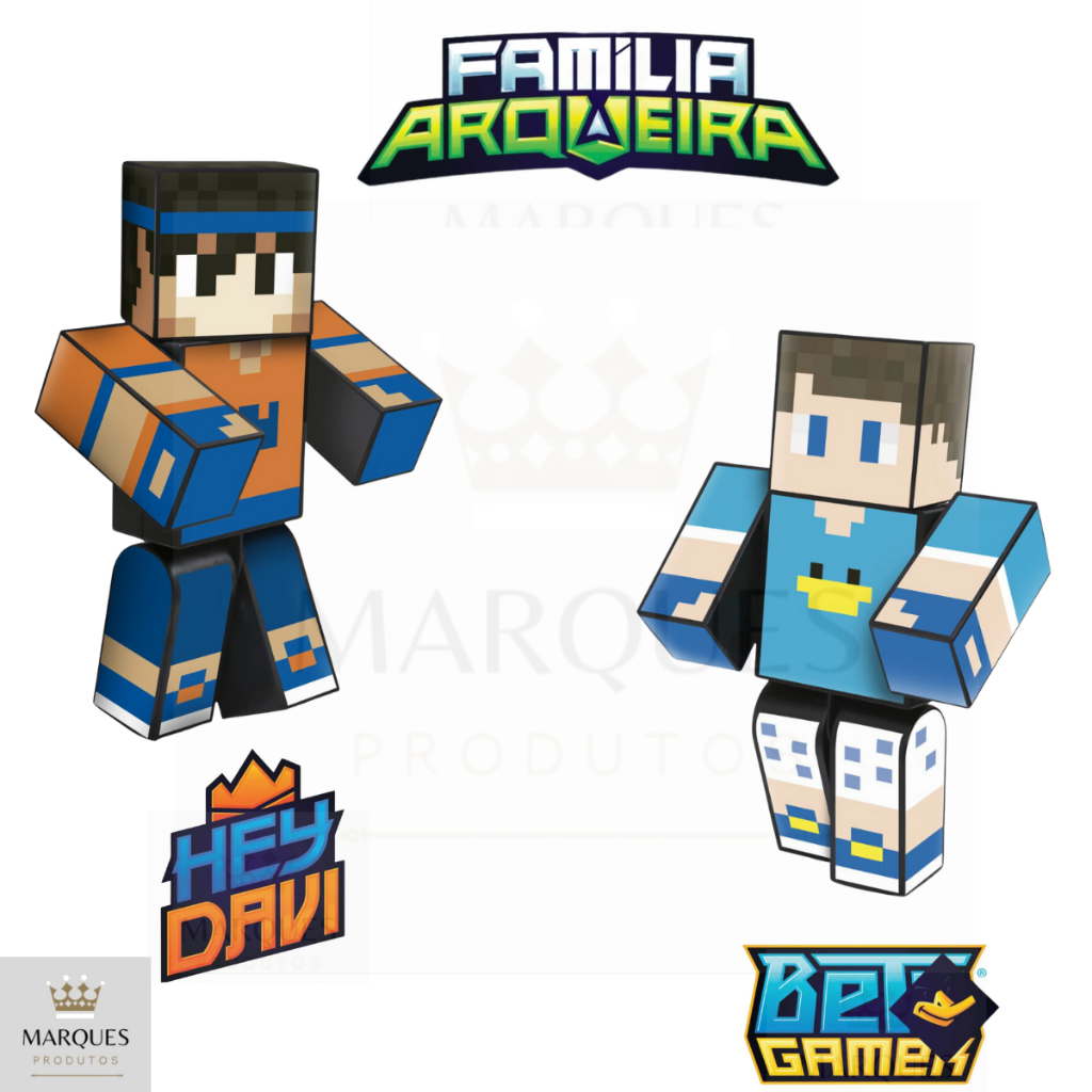 Boneco Minecraft Familia Arqueira Beto Gamer 25cm r