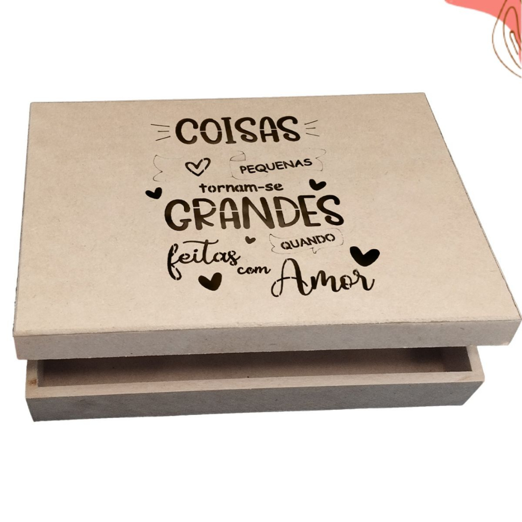 Caixa MDF personalizada - Feitos com Amor