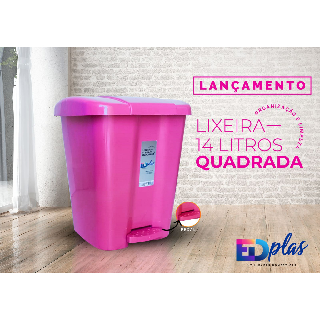 Cesto De Lixo Rosa Para Casa Cozinha Escritório Quartos Multiuso