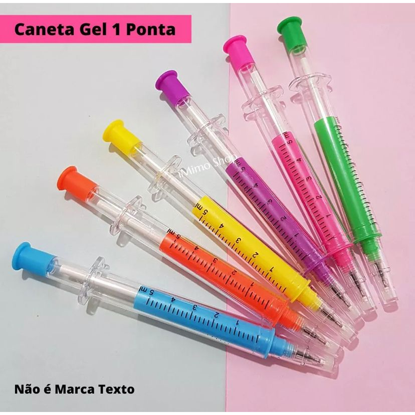 Kit 5 Canetas Kawaii Fofa Carinha Ponta Fina 0.5mm