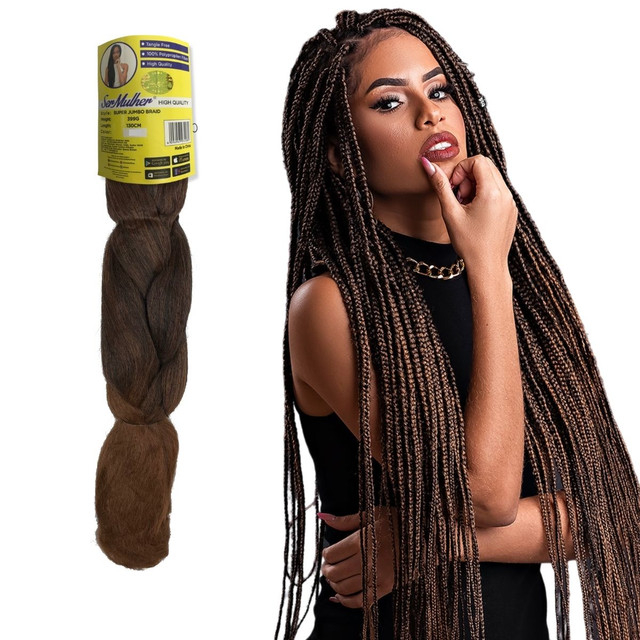 Super Jumbo 399 Gramas Ser Mulher Aplique Para Tranças Box Braids