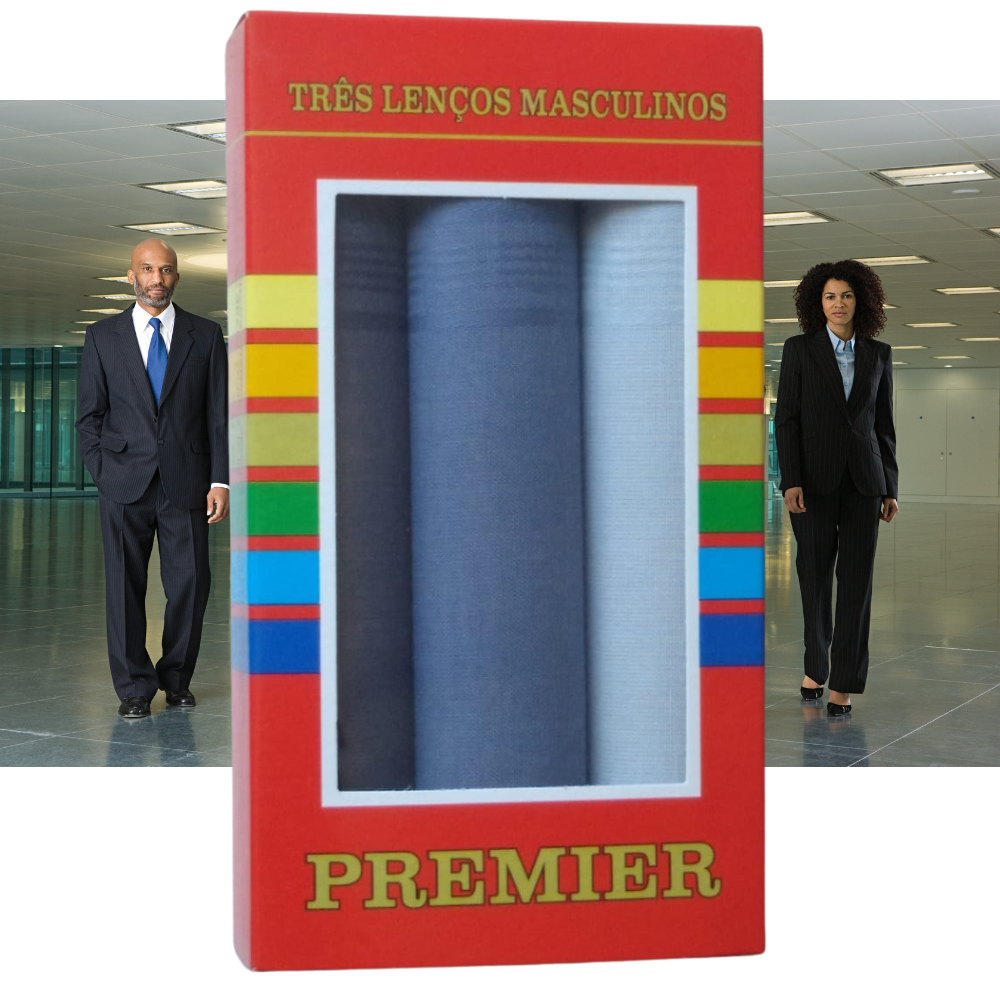 Lenço Presidente Fino Algodão Masc. Kit C/ 2 Caixas Sortidos