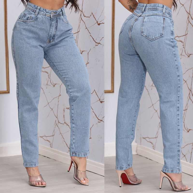 Calça Jeans Feminina Cintura Alta Skinny Premium Levanta Bumbum