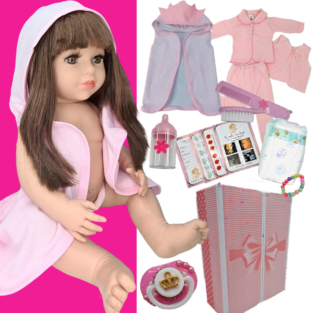 Boneca Reborn Bebê Realista Promoção Kit Miçangas