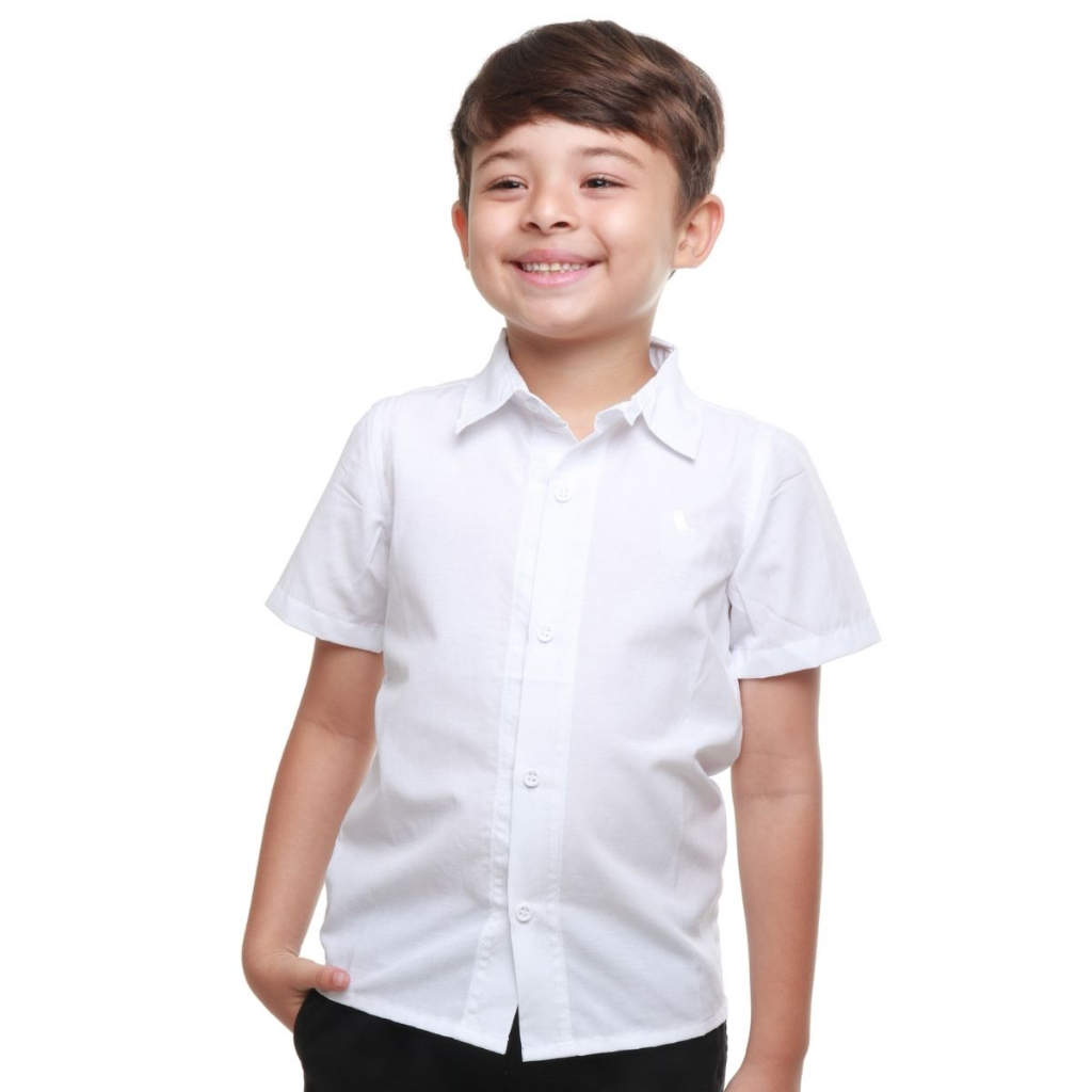 Roupa Masculina Social Juvenil Camisa Calça Susp Bege 10 12 14 16 -  Pó-Pô-Pano