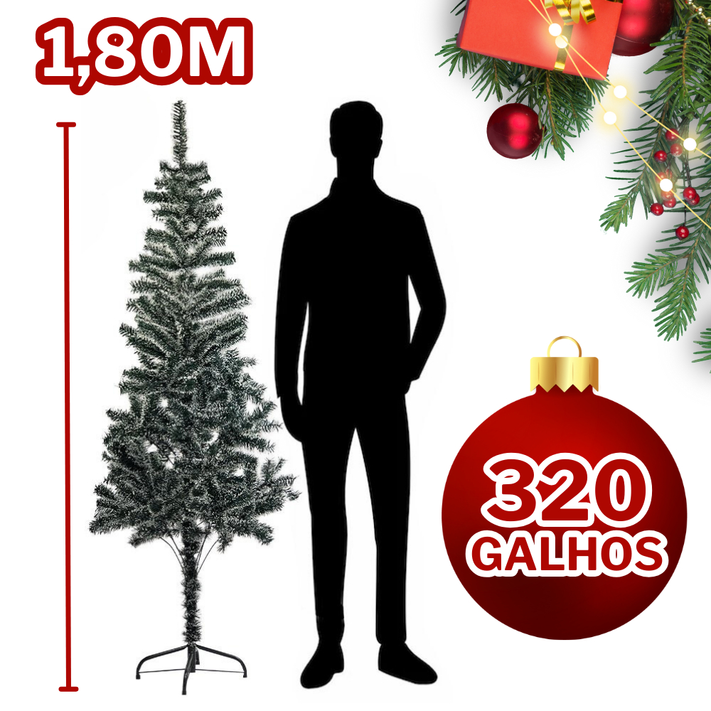 Árvore de Natal pop-up verde com luzes 1,80m