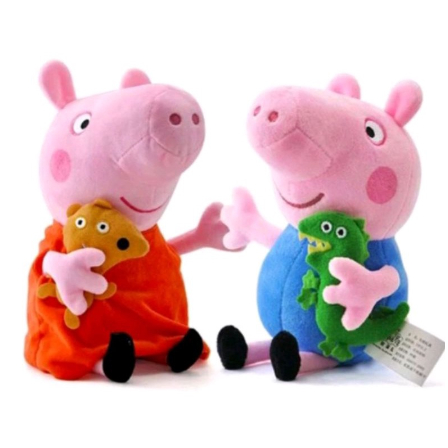 KIT Toalha + Pelúcia George 43X25cm Desenho Peppa Pig Fofo - Loja